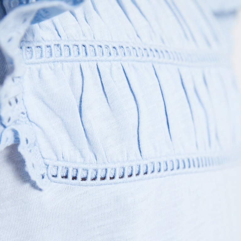 Broderie frill dress "Siv" Blue